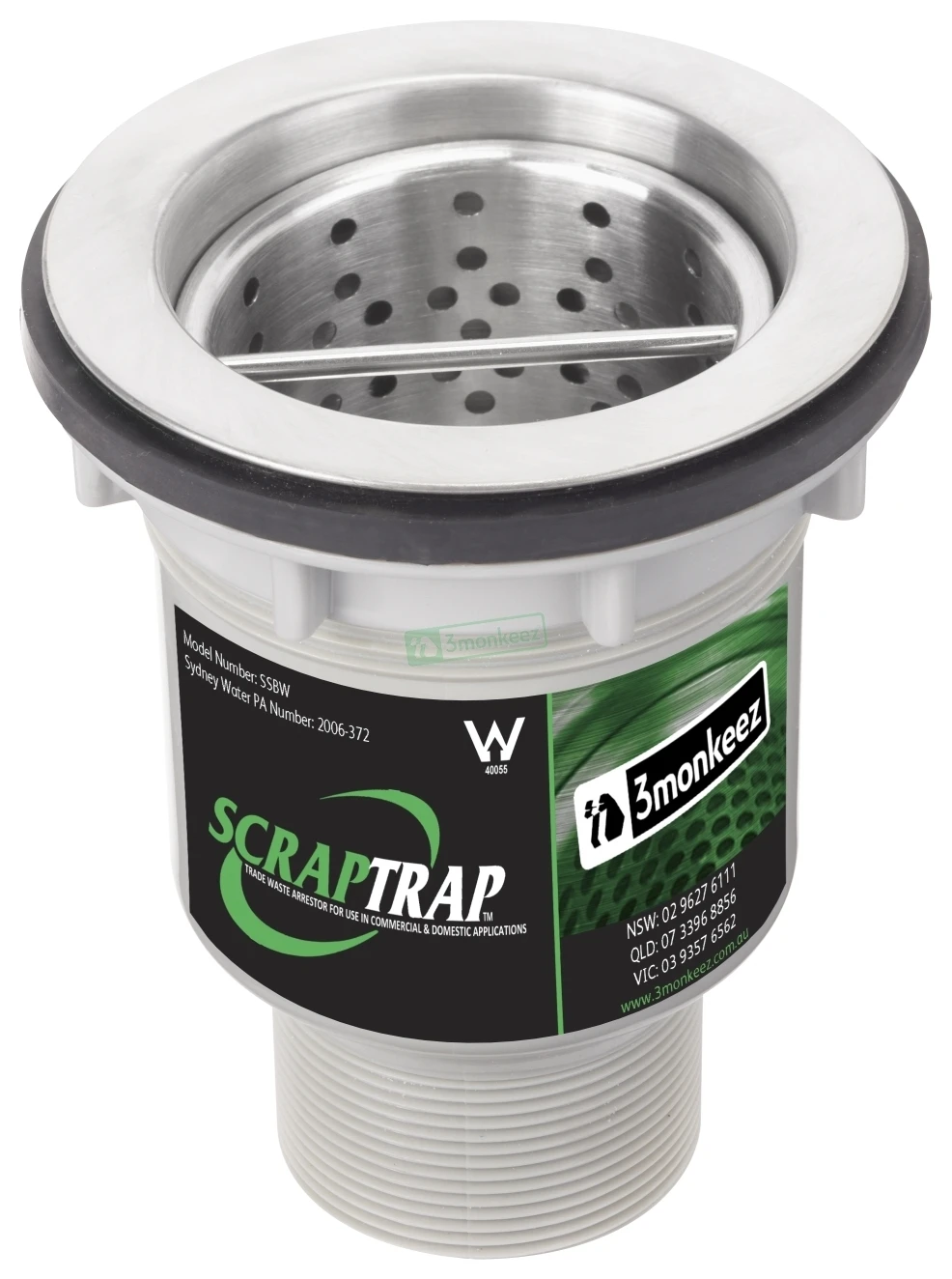 3MONKEEZ Scraptrap SSBW 90mm Sink Waste Arrestor 2 3MONKEEZ Scraptrap SSBW 90mm Sink Waste Arrestor