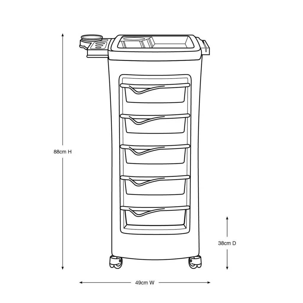 GLAMMAR Salon Trolley Stacey Black 4 GLAMMAR Salon Trolley Stacey Black - Image 2