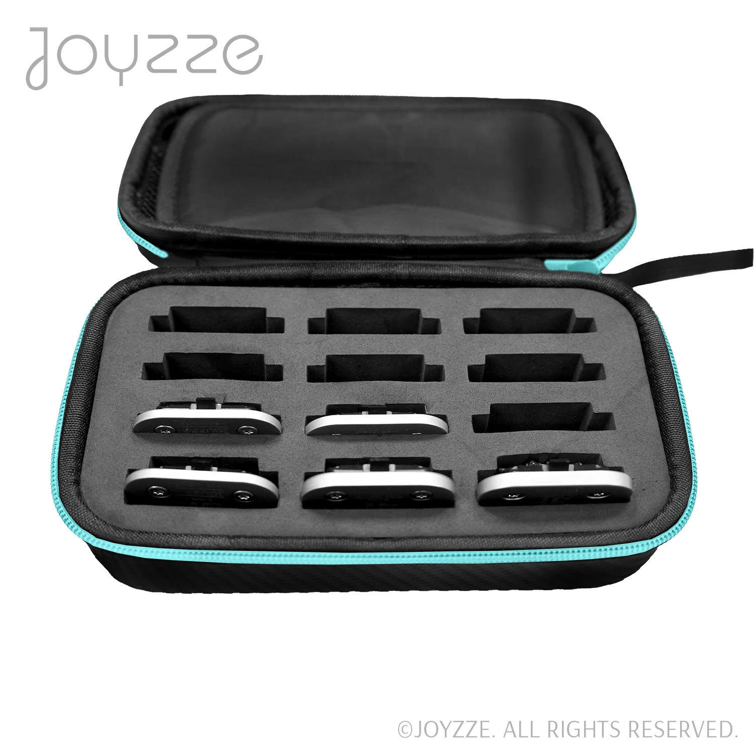 Joyzze Hard Blade Storage Case Fits 12 Blades - Neon Teal 5 Joyzze Hard Blade Storage Case Fits 12 Blades - Neon Teal - Image 3