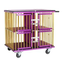 Aeolus 4-Berth Show Trolley With 6" Rubber Wheels - Large [Gold And Purple]