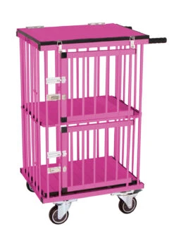 Aeolus 2-Berth Double Deck Show Trolley With 4" Nylon Wheels - XSmall [Pink]